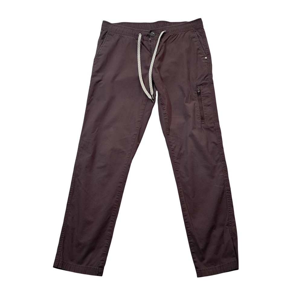 Vuori Ripstop Pants Womens Medium Brown Elastic Waist Drawstring Cargo Pockets